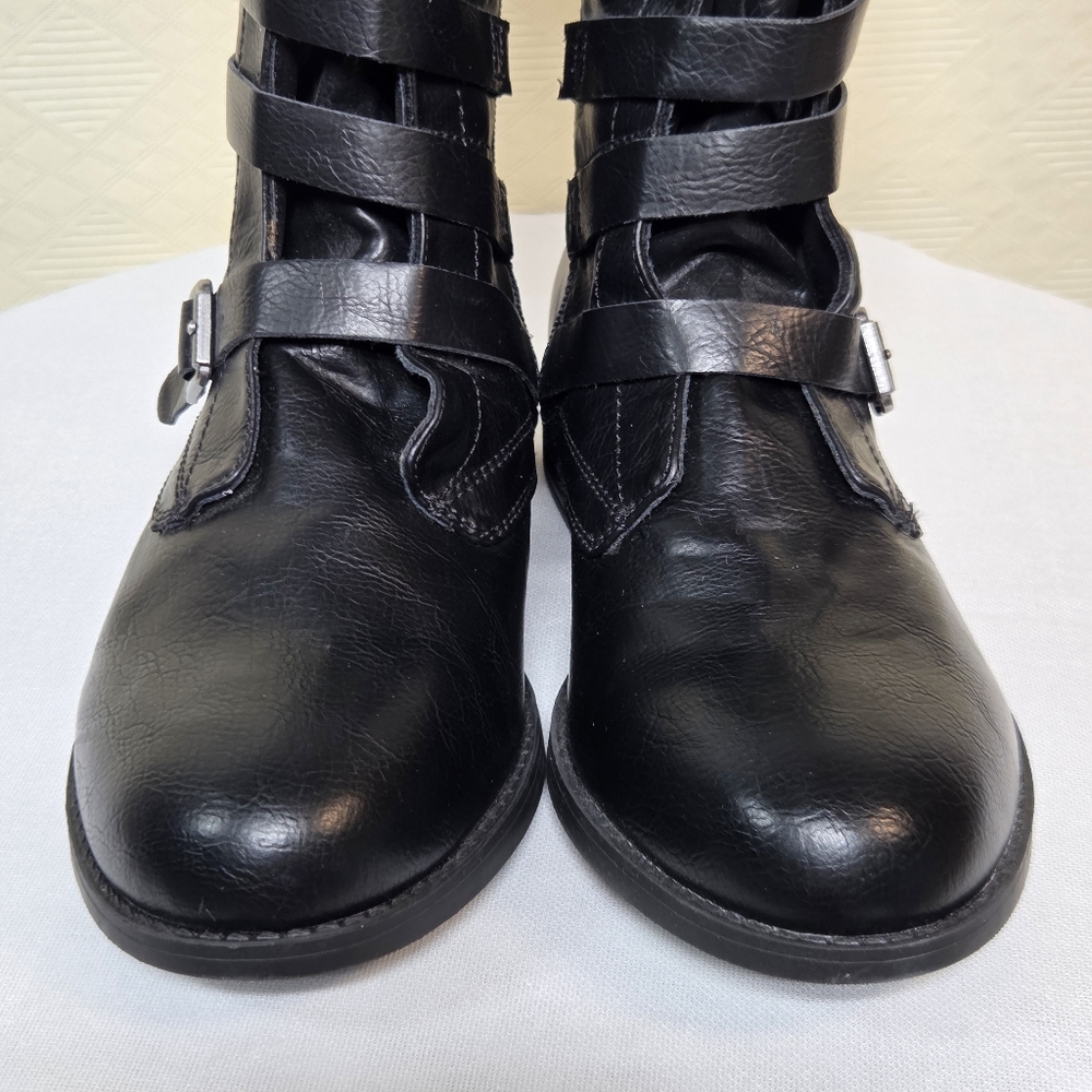NWOT Torrid Mid Shaft Buckle Bootie - Faux Leather Black (WW) Size-8WW - Picture 6 of 13